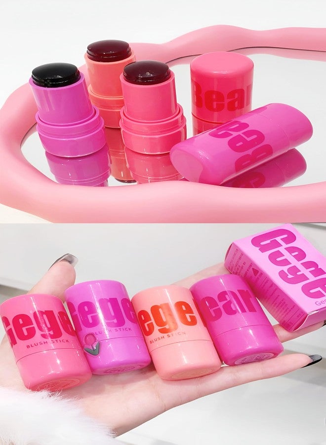 Gege Bear 2-in-1 Jelly Tint Cheek Blush Stick - Hydrating & Lightweight Lip and Cheek Tint, Long-Lasting Natural Matte Blush, Buildable Cream Blush Stick for Women, Smooth Blendable Makeup, Multipurpose Makeup for Women’s Beauty Routine (03-BLAST STREET BARBIE, 7g) - Image 1