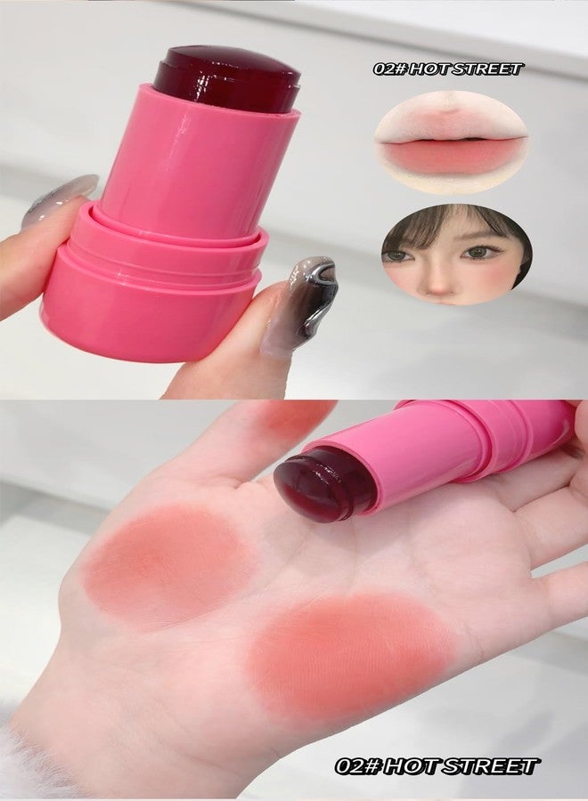 Gege Bear 2-in-1 Jelly Tint Cheek Blush Stick - Hydrating & Lightweight Lip and Cheek Tint, Long-Lasting Natural Matte Blush, Buildable Cream Blush Stick for Women, Smooth Blendable Makeup, Multipurpose Makeup for Women’s Beauty Routine (03-BLAST STREET BARBIE, 7g) - Image 4