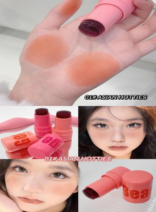 Gege Bear 2-in-1 Jelly Tint Cheek Blush Stick - Hydrating & Lightweight Lip and Cheek Tint, Long-Lasting Natural Matte Blush, Buildable Cream Blush Stick for Women, Smooth Blendable Makeup, Multipurpose Makeup for Women’s Beauty Routine (03-BLAST STREET BARBIE, 7g) - Image 3
