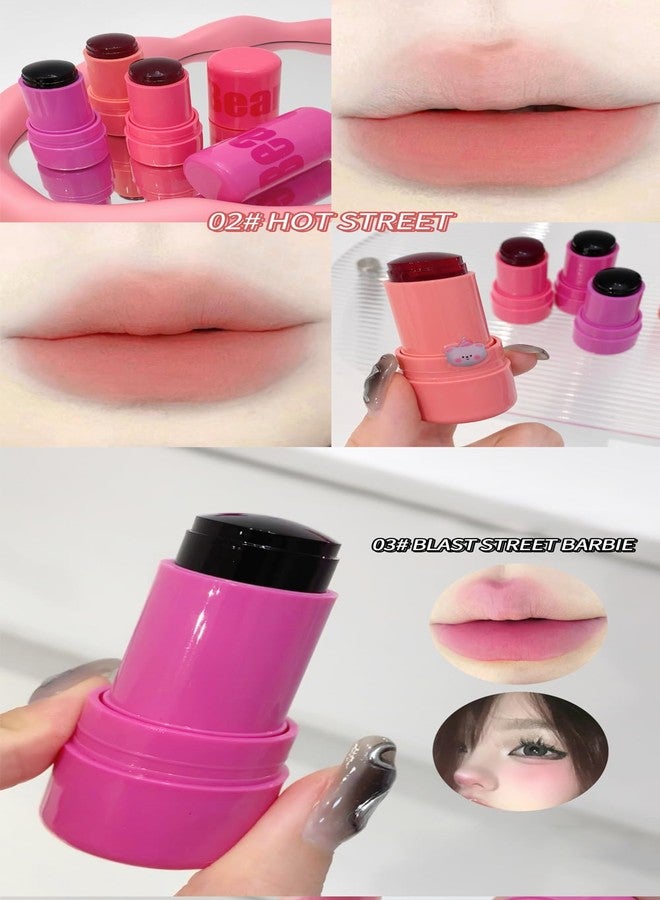 Gege Bear 2-in-1 Jelly Tint Cheek Blush Stick - Hydrating & Lightweight Lip and Cheek Tint, Long-Lasting Natural Matte Blush, Buildable Cream Blush Stick for Women, Smooth Blendable Makeup, Multipurpose Makeup for Women’s Beauty Routine (03-BLAST STREET BARBIE, 7g) - Image 5