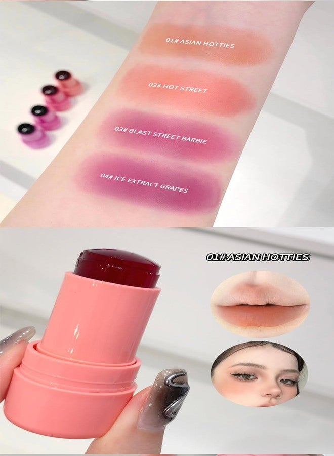 Gege Bear 2-in-1 Jelly Tint Cheek Blush Stick - Hydrating & Lightweight Lip and Cheek Tint, Long-Lasting Natural Matte Blush, Buildable Cream Blush Stick for Women, Smooth Blendable Makeup, Multipurpose Makeup for Women’s Beauty Routine (03-BLAST STREET BARBIE, 7g) - Image 2