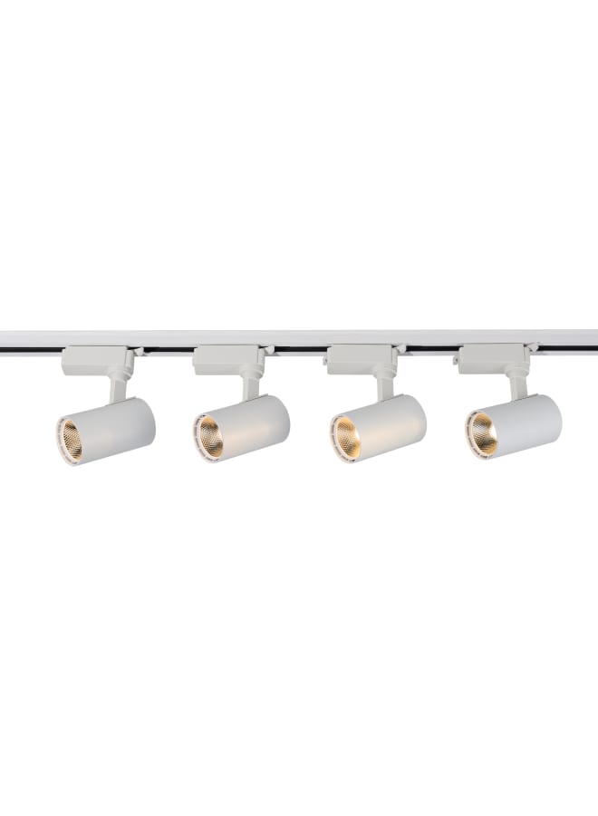 Set of 4 Track Lights 10W – High Quality – White Body – Warm White LED – Light Color: Warm