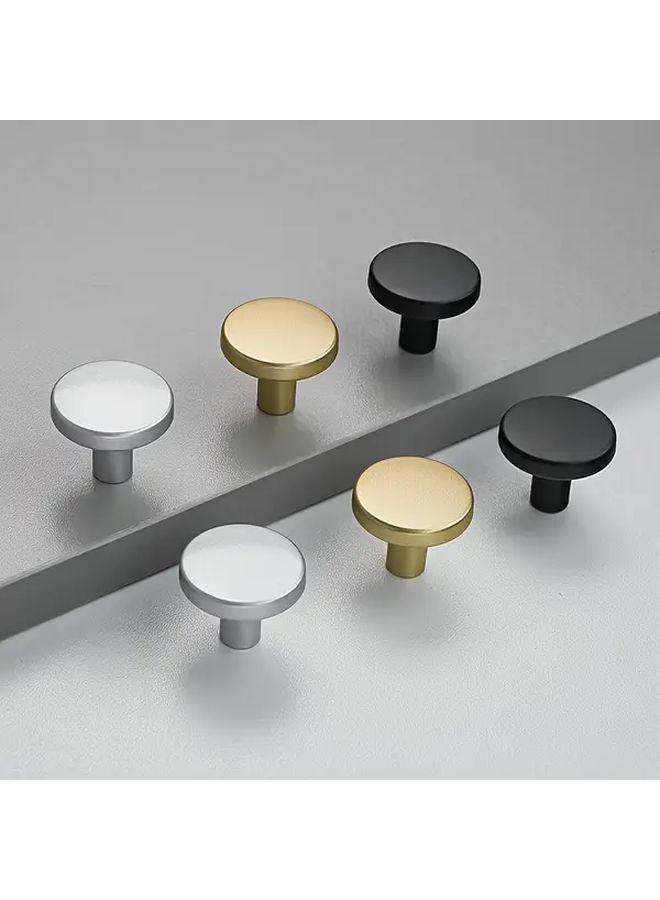 Brushed Nickel 6pcs Cabinet Knobs T Shape Rod Single Hole Drawer Pulls Kitchen Bathroom Aluminum Modern Sleek Home Hardware Renovation Accessories - Image 1