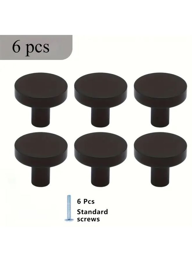 Brushed Nickel 6pcs Cabinet Knobs T Shape Rod Single Hole Drawer Pulls Kitchen Bathroom Aluminum Modern Sleek Home Hardware Renovation Accessories - Image 2