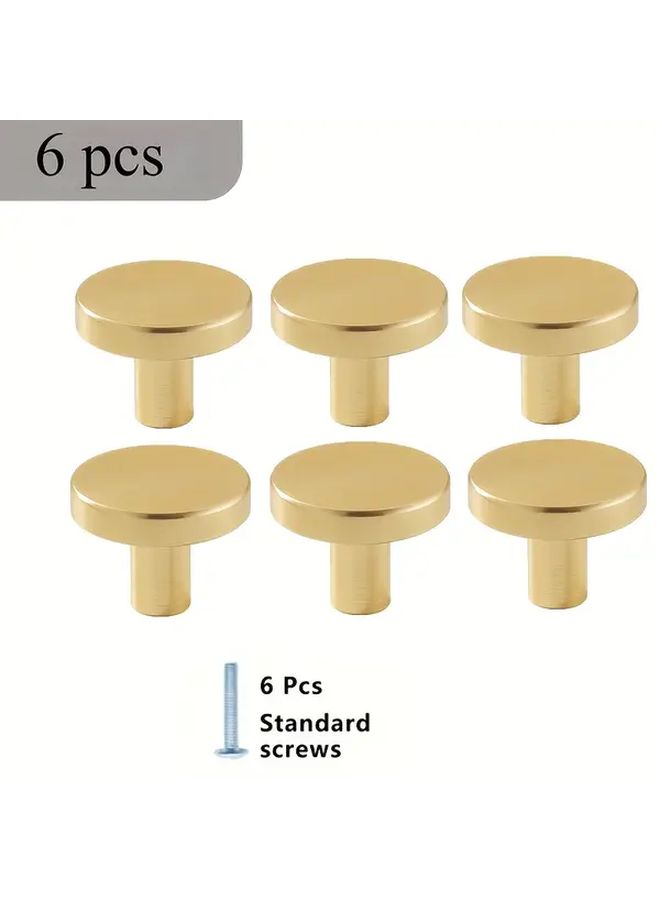 Brushed Nickel 6pcs Cabinet Knobs T Shape Rod Single Hole Drawer Pulls Kitchen Bathroom Aluminum Modern Sleek Home Hardware Renovation Accessories - Image 5