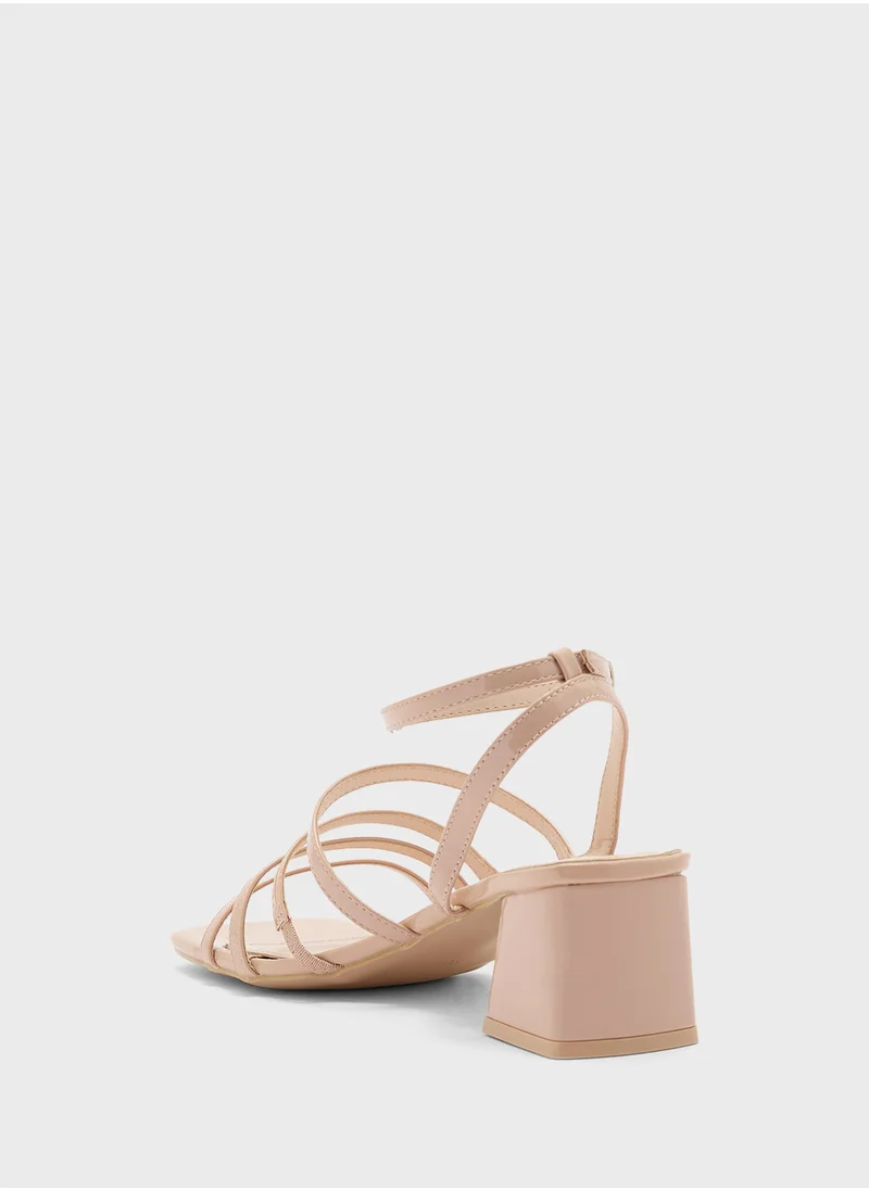 ELLA Mult Strap Low Block Heel Sandal