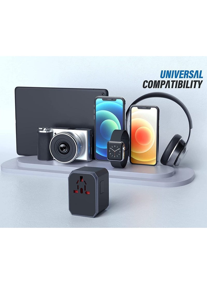 VKL - Universal Travel Adapter One International Wall Charger AC Plug Adaptor with 5.6A Smart Power and 3.0A USB Type-C for USA EU UK AUS - Image 1