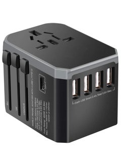 Universal Travel Adapter One International Wall Charger AC Plug Adaptor with 5.6A Smart Power and 3.0A USB Type-C for USA EU UK AUS