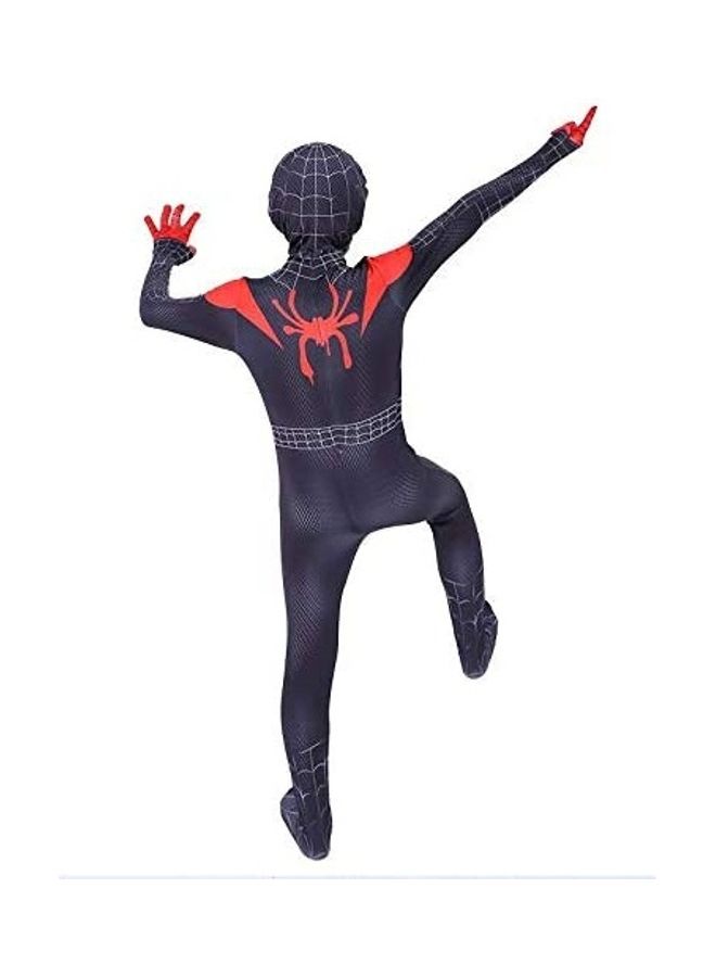 لباس تنكري بشكل بودي سوت وجمبسوت للطفل حديث المشي لشخصية مايلز مورالز وجوين في فيلم Spider Verse بنمط زينتاي ضيق لسبايدر الأسود 110-120سم - Image 2