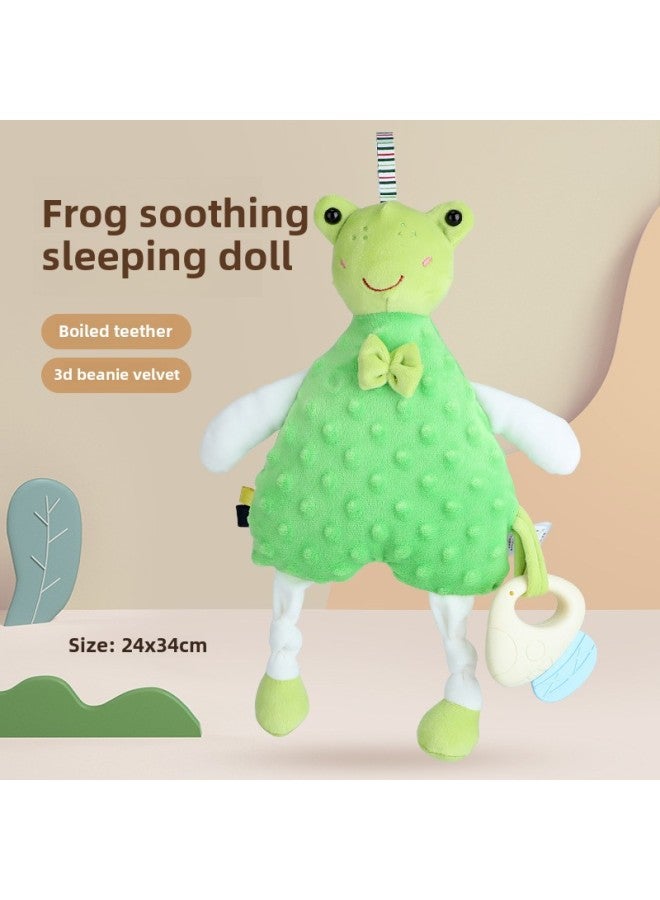 Soothing Towel Hand Gift Towel Cartoon Doll Cute Hand-wiping Baby Children Sleeping Artifact Soothing Doll Wholesale-Color:Frog Soothing Sleeping Doll [bag]] - Image 1