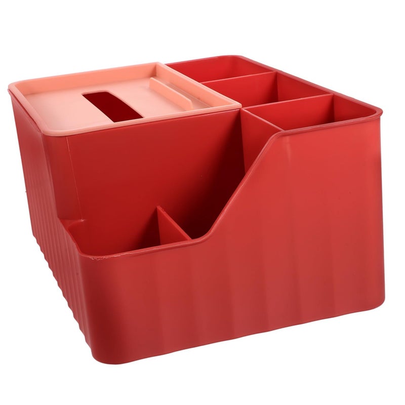 Blue Tissue Box Holder Dispenser Desktop Organizer Kitchen Paper Towel Storage - Image 2