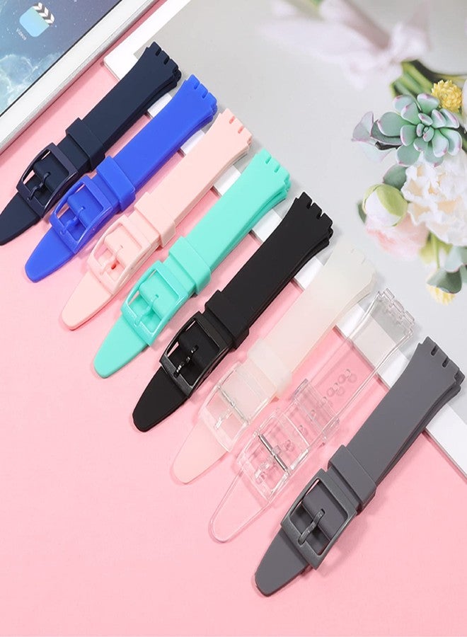 Lijinlan Replacement Silicone Band for Swatch 17mm 19mm 20mm, Waterproof Wristband Watch Strap for Swatch (17mm, Clear) - Image 2
