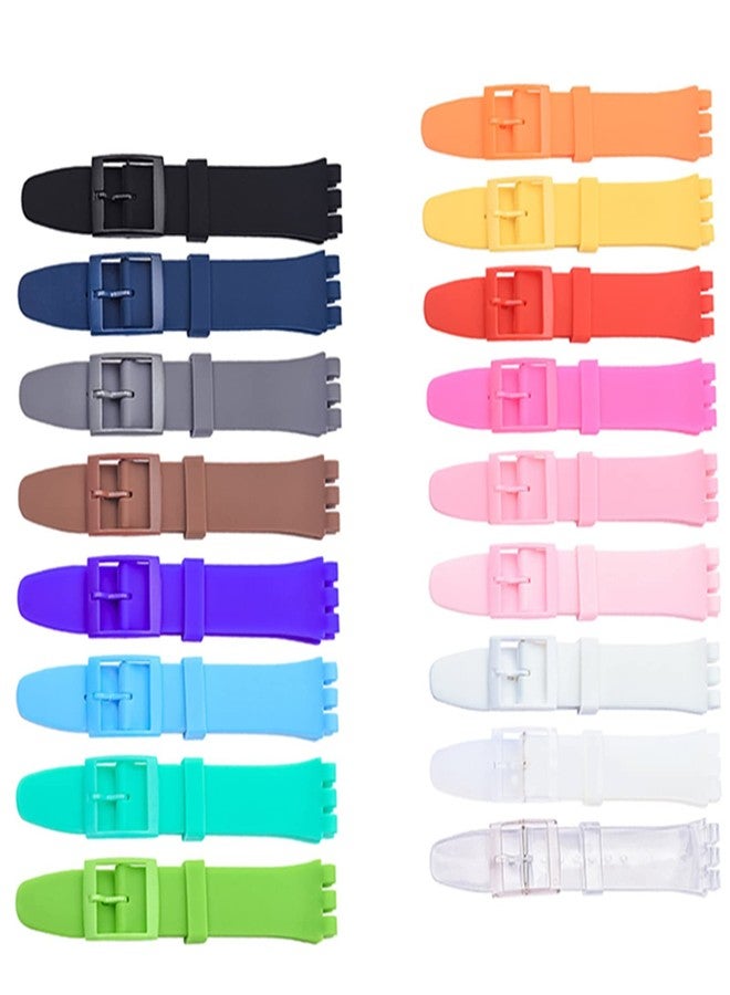 Lijinlan Replacement Silicone Band for Swatch 17mm 19mm 20mm, Waterproof Wristband Watch Strap for Swatch (17mm, Clear) - Image 4