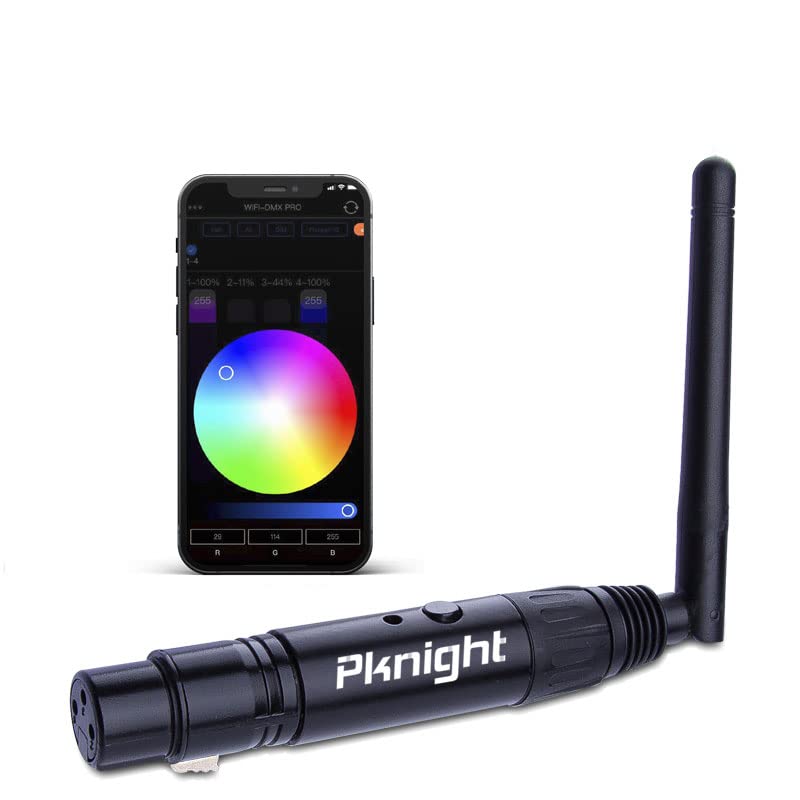 Pknight 2.4G Wireless DMX Controller,Compact Transceiver with Wi-Fi/Bluetooth Connectivity, Supports Artnet & sACN,Easynode Basic (EN-3P)