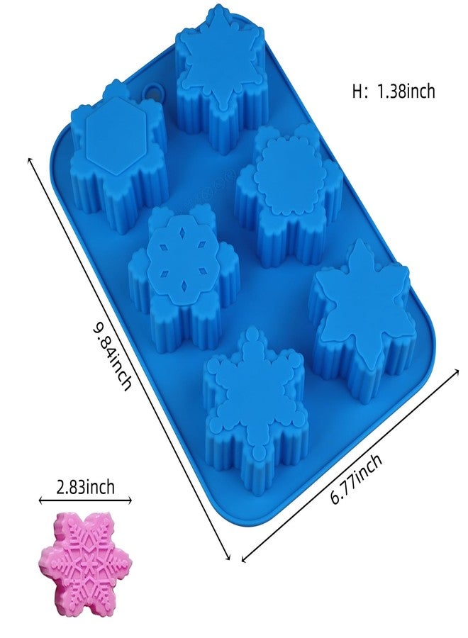 EDUEE Christmas Cake Mold 2pcs Snowflake Silicone Molds for Soap Ice Cube Bath Bomb Candle Jelly Muffin Baking(size 2.8inch) - Image 2