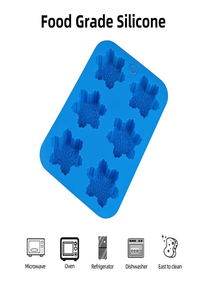 EDUEE Christmas Cake Mold 2pcs Snowflake Silicone Molds for Soap Ice Cube Bath Bomb Candle Jelly Muffin Baking(size 2.8inch) - Image 4