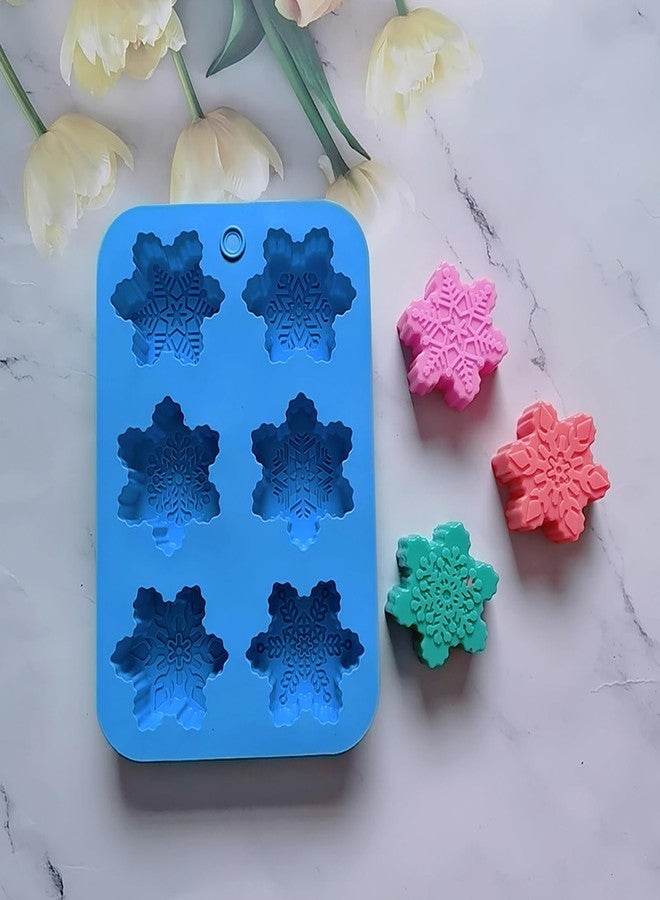 EDUEE Christmas Cake Mold 2pcs Snowflake Silicone Molds for Soap Ice Cube Bath Bomb Candle Jelly Muffin Baking(size 2.8inch) - Image 5