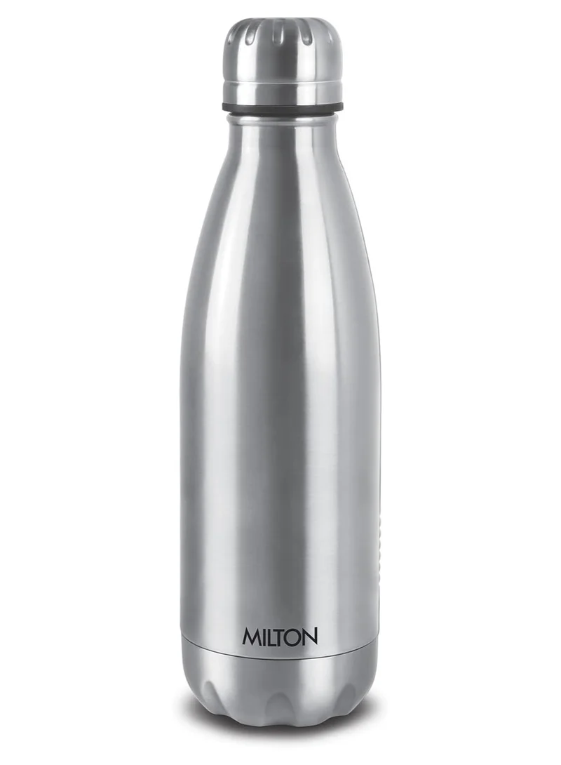 Milton  Milton Duo DLX 500 Thermosteel 24 Hours Hot and Cold Water Bottle, 1 Piece, 500 ml, Silver | Leak Proof | Office Bottle | Gym | Home | Kitchen | Hiking | Trekking | Travel Bottle Silver 500ml  | Best Price UAE