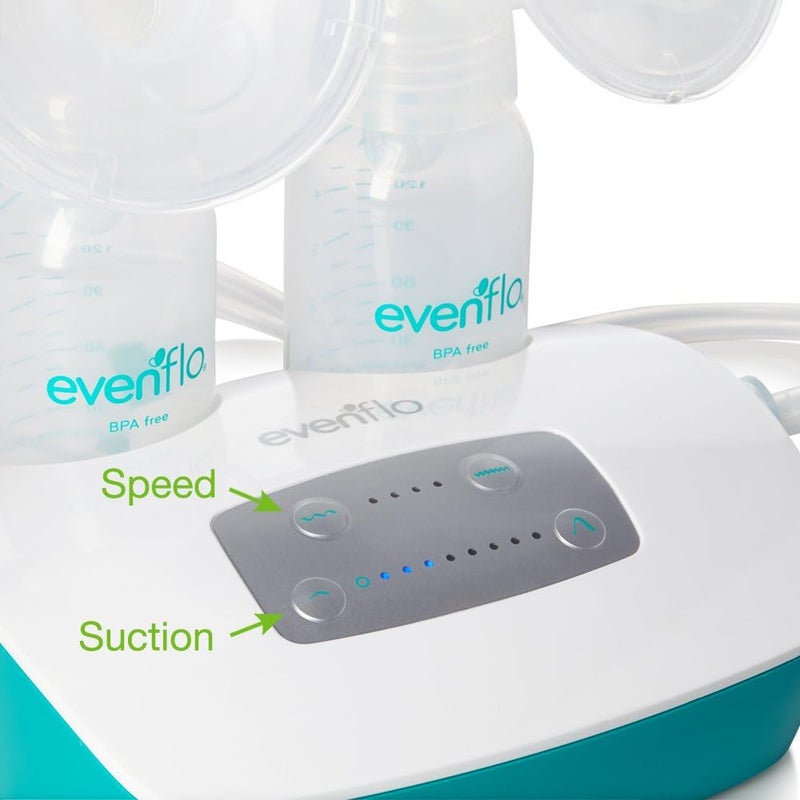 Evenflo Feeding مضخة إيفنفلو للرضاعة الطبيعية الكهربائية المزدوجة بنظام مغلق بقوة المستشفى مع 32 إعداد - تشمل ملحقات إضافية - Image 4