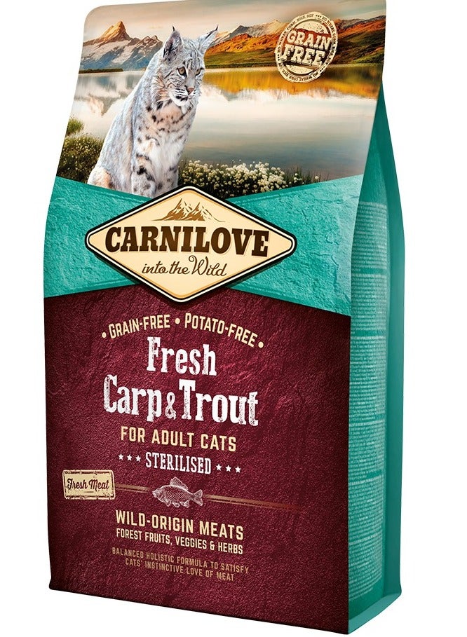 CARNILOVE Fresh Carp & Trout for Adult Cats 2kg - Image 1