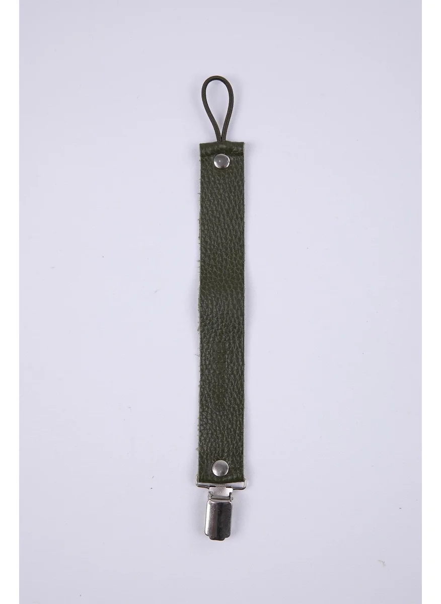 Baby Hola Babyhola Pacifier Strap with Protected Metal Clip 100% Genuine Leather Specially Packaged Gift 1072-1
