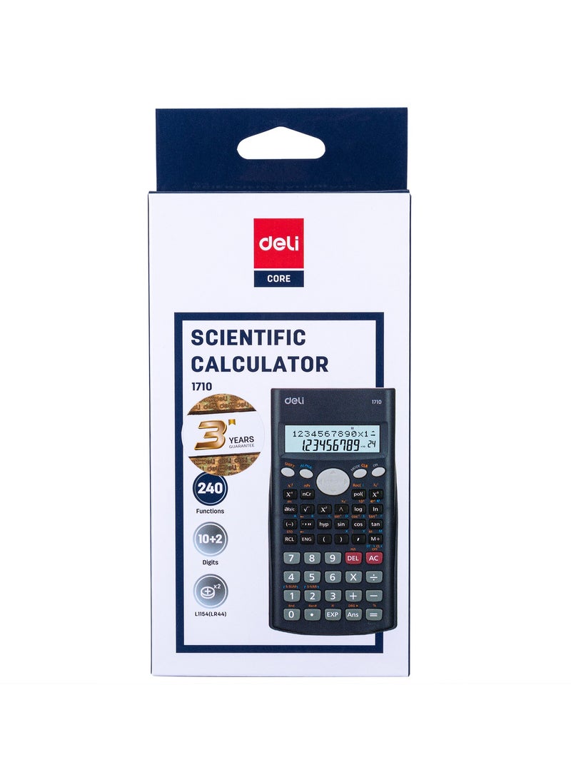 Deli - Deli Scientific Calculator - 240 Functions, 10+2 Digit Display, 3 Years Warranty, Dark Blue, E1710 - Image 1