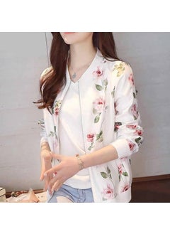 Generic 2024 Summer New Large Size Loose Fit Jacket Cardigan Top Short Jacket Trendy Printing Sun Protection Baseball Uniform For Women 2032# 