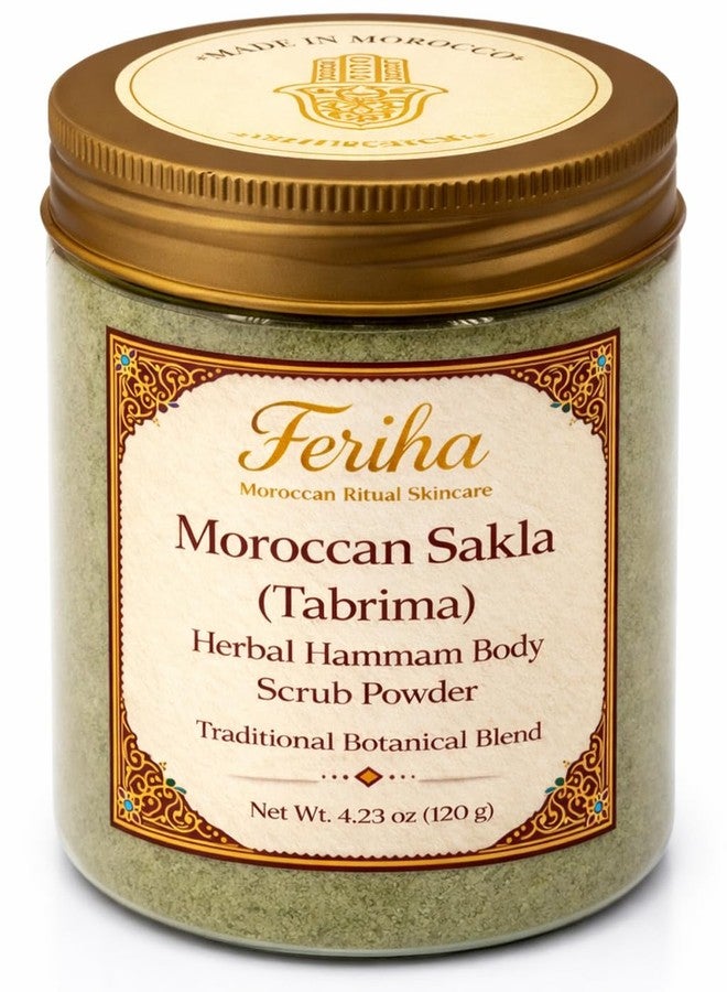 FERIHA Moroccan Sakla Tabrima Body Scrub Powder – Traditional Hammam Herbal Detox for Deep Cleansing & Exfoliation | 4.23 oz - Image 1