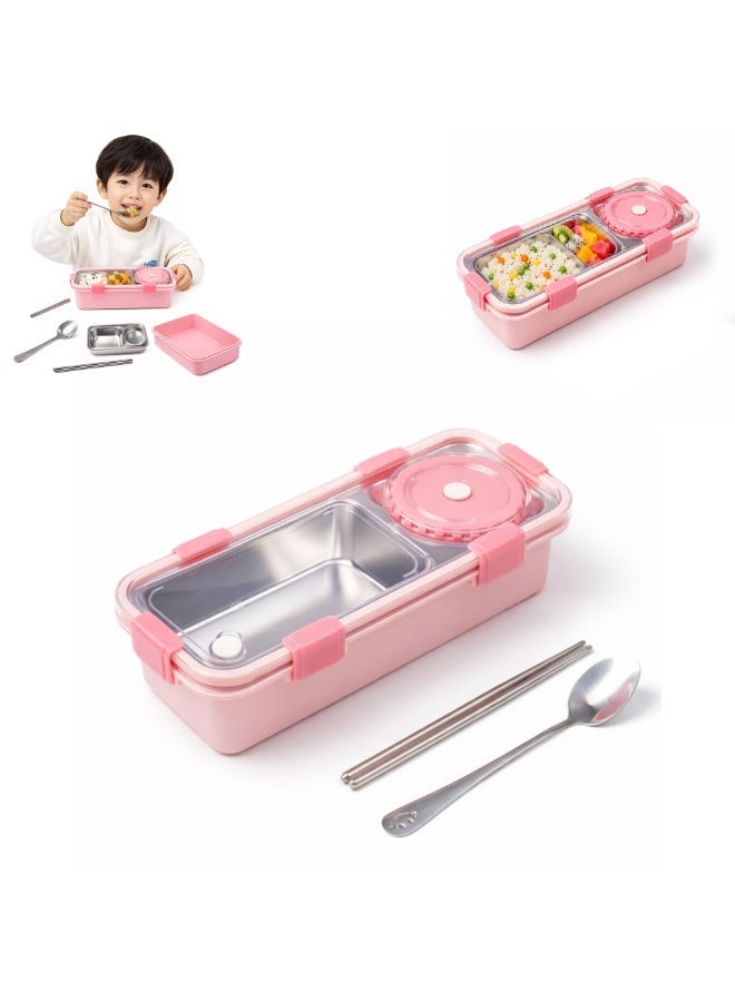 Twisoo Stainless Steel 304 Lunch Box with Gravy Container, 2 Compartment Leakproof Tiffin Box, BPA-Free Food Storage for Kids, School, Office & Travel - Image 1