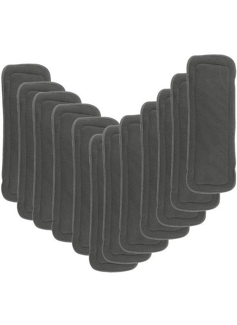 World Kids Diaper Inserts Reusable (Pack Of 12) Baby Washable Cloth Diaper Nappies Wet Free Inserts For Babies (5 Layer Insert Pad For Cloth Diapers) Black