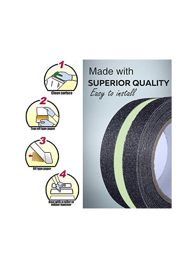 PROMASS Anti Slip Grip Tape, Non-slip Traction Tapes with Glow in the Dark Reduce the Risk of Slipping for Indoor or Outdoor Stair Tread Step and Other Slippery Surfaces - Keeps You Safe, 2 Inch x 16.4 Foot  - Image 4