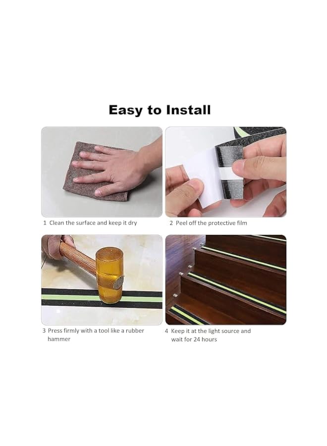 PROMASS Anti Slip Grip Tape, Non-slip Traction Tapes with Glow in the Dark Reduce the Risk of Slipping for Indoor or Outdoor Stair Tread Step and Other Slippery Surfaces - Keeps You Safe, 2 Inch x 16.4 Foot  - Image 5