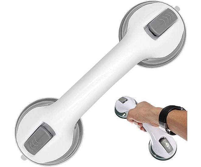 AESTROKE Bathroom Safety Grip Handle, Suction Cup Shower Support Bar, Tool-Free Installation, White - Image 1