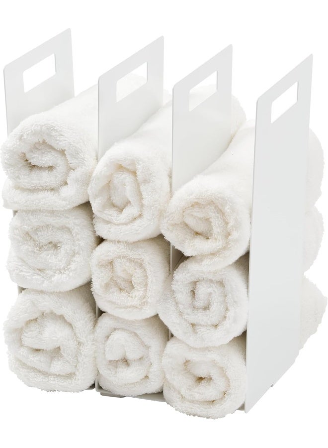 Yamazaki Home Tower White Interlocking Towel Organizer Set of 2 - Image 2