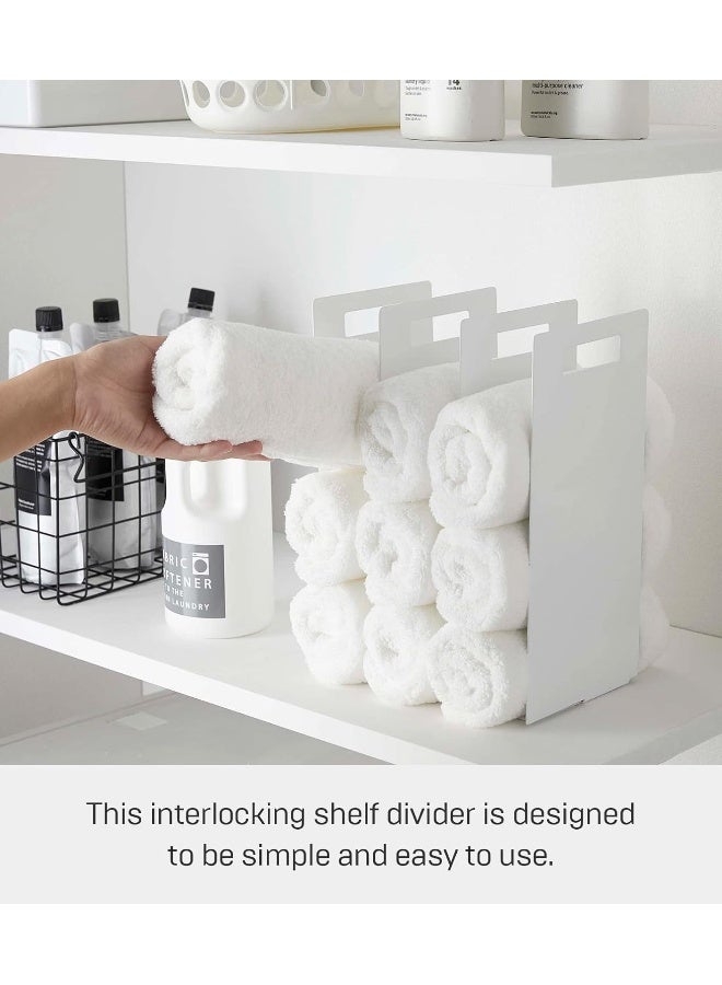 Yamazaki Home Tower White Interlocking Towel Organizer Set of 2 - Image 3