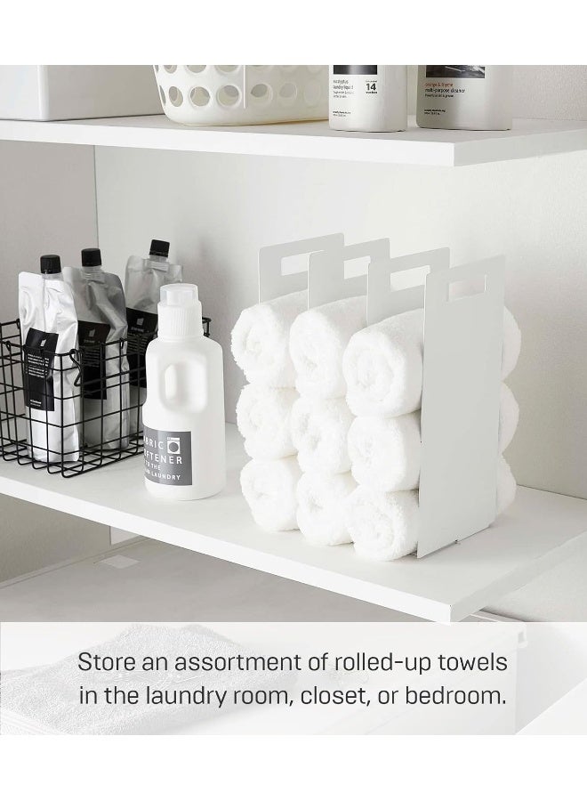 Yamazaki Home Tower White Interlocking Towel Organizer Set of 2 - Image 4
