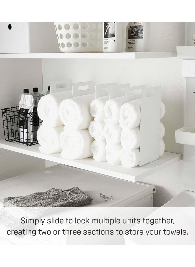 Yamazaki Home Tower White Interlocking Towel Organizer Set of 2 - Image 5