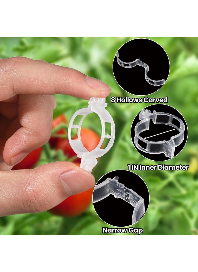 UTENEW 200 Pieces Tomato Trellis Clips Clear Plant Fixing Clip Garden Clips for Climbing Plants  - Image 2