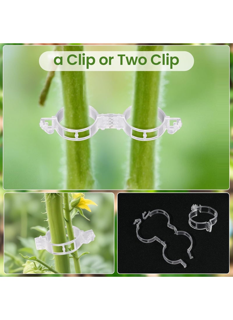 UTENEW 200 Pieces Tomato Trellis Clips Clear Plant Fixing Clip Garden Clips for Climbing Plants  - Image 5