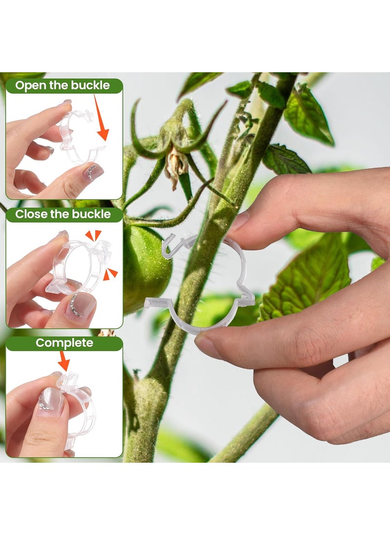 UTENEW 200 Pieces Tomato Trellis Clips Clear Plant Fixing Clip Garden Clips for Climbing Plants  - Image 4
