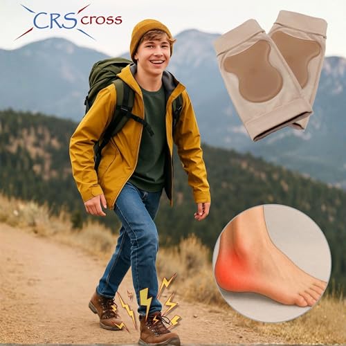 CRS Cross Achilles Heel Gel Sleeves. 1 Pair of Premium Padded Compression Gel Sleeve Socks for Cushion and Protection of Haglunds Bump, Achilles Tendonitis, and Bursitis (X-Large) - Image 5
