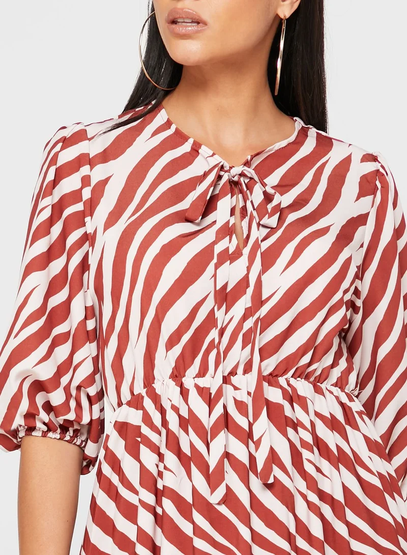 John Zack TIE NECK DETAIL DRESS