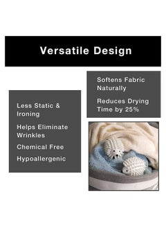 XiuWoo 4 Pcs Dryer Balls Reusable Laundry Fabric Softener Alternative Reduce Drying Time and Save on Energy for Machine Anti Static Soft Washing  - Image 5