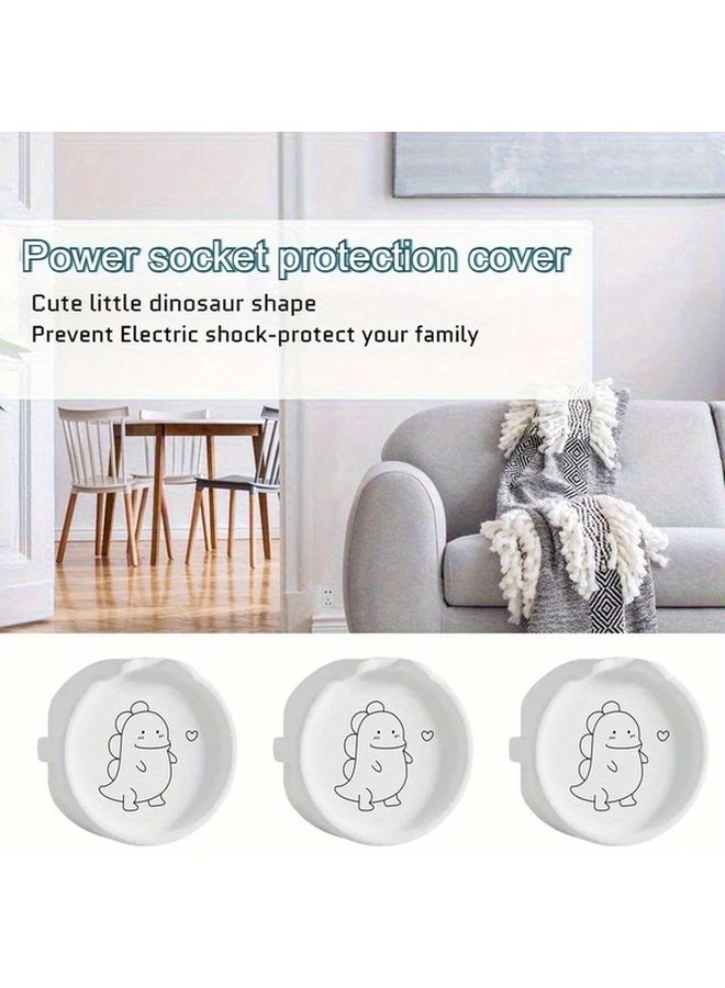 4pcs Black Little Dinosaur Socket Covers Anti Shock Safety Outlet Protector - Image 5
