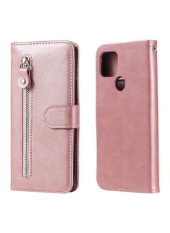 HuHa Case Cover For For Google Pixel 5 XL / Pixel 4a 5G Fashion Calf Texture Zipper Horizontal Flip Leather Case with Holder & Card Slots & Wallet(Rose Gold) 
