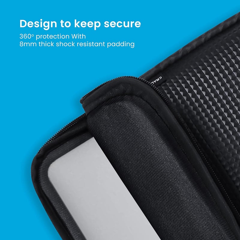 CRALOFT PVC-Sponge Tablet Sleeve Bag/Laptop Sleeve/Case Cover Upto 11.6 Inch with Charger Pouch for iPad/Samsung Galaxy/Lenovo/Mi/Realme for Professional Men and Women (Black_L29) - Image 4