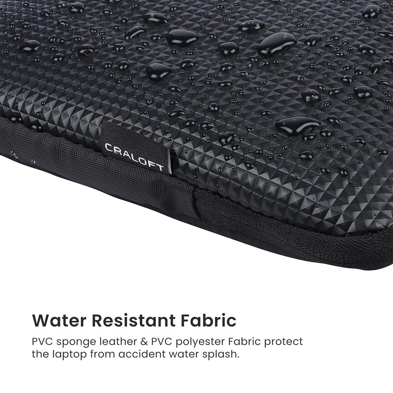 CRALOFT PVC-Sponge Tablet Sleeve Bag/Laptop Sleeve/Case Cover Upto 11.6 Inch with Charger Pouch for iPad/Samsung Galaxy/Lenovo/Mi/Realme for Professional Men and Women (Black_L29) - Image 5