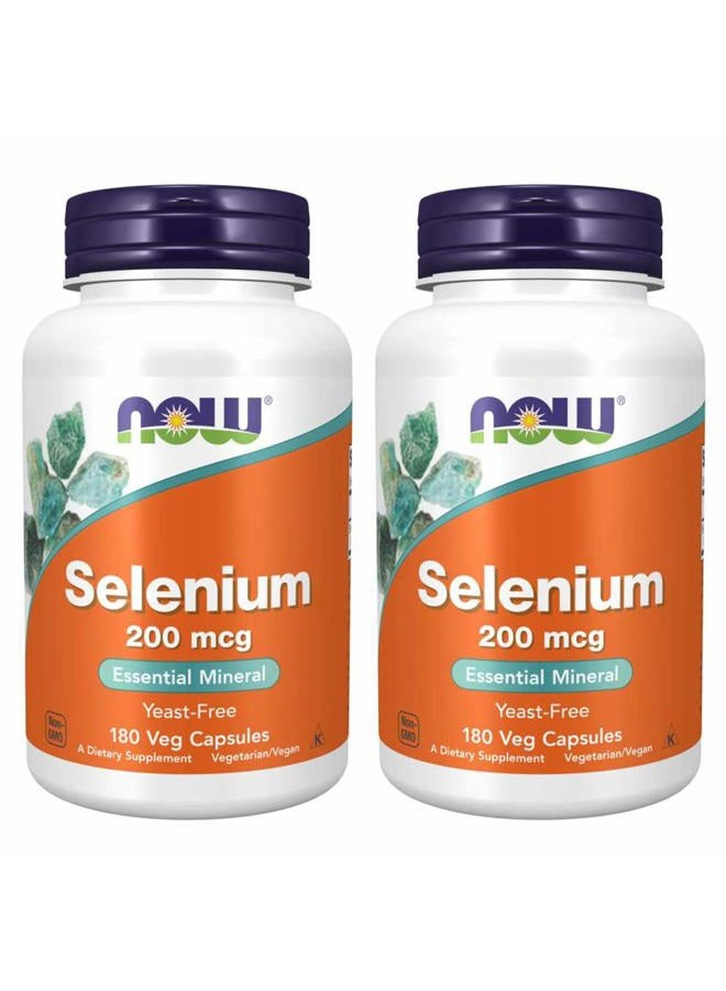 Now Foods Selenium 200 mcg VCaps, 180 Count (Pack of 2) - Image 1