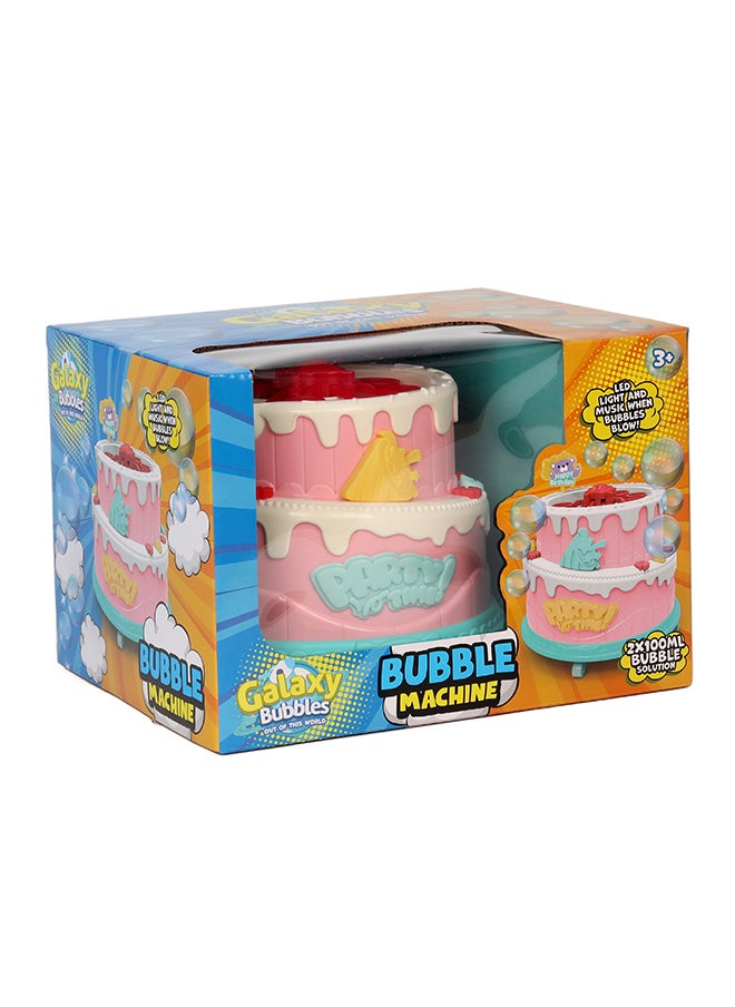 Galaxy Bubbles Happy Birthday Bubble Cake With Light And Music, With 2x100ml Bubble Solution  - Image 1