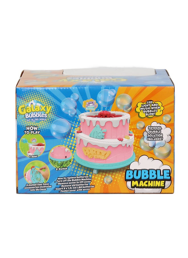 Galaxy Bubbles Happy Birthday Bubble Cake With Light And Music, With 2x100ml Bubble Solution  - Image 3